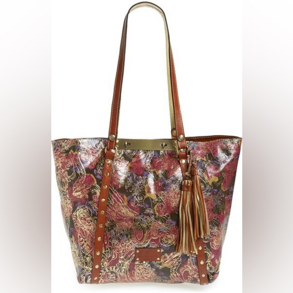 Patricia Nash Mettalic Tooled Leather Tote